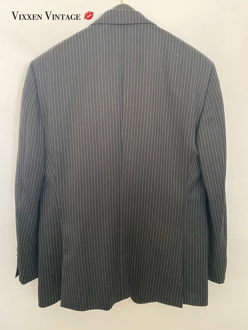 VINTAGE GUCCI ‘PINSTRIPE WOOL MOHAIR SUIT’ IN BLACK